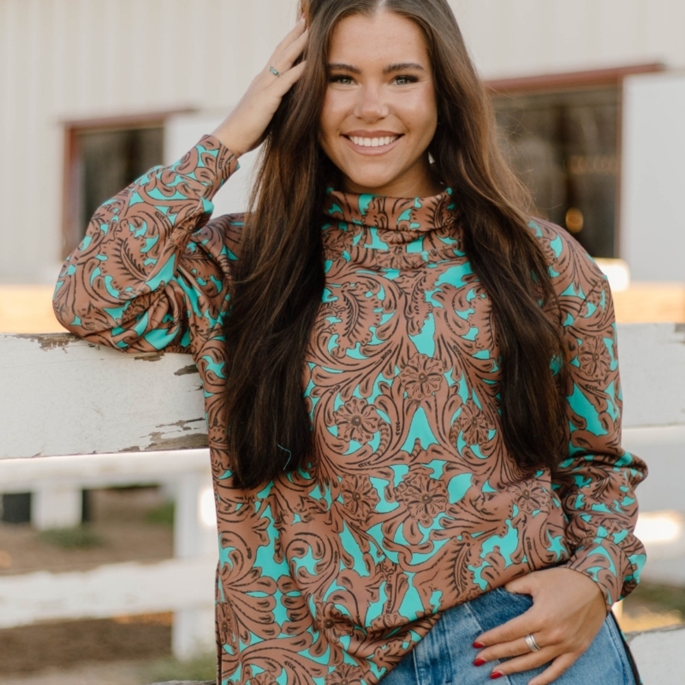 Elegant Women's Brown and Green Hoodie
